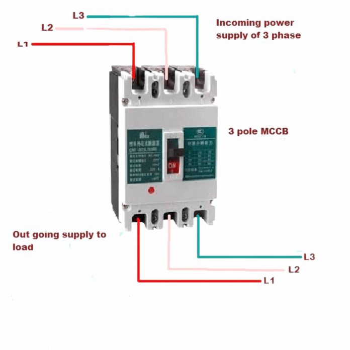 3 Pole Circuit Breaker Wiring Diagram MCB Connection Voltage Lab