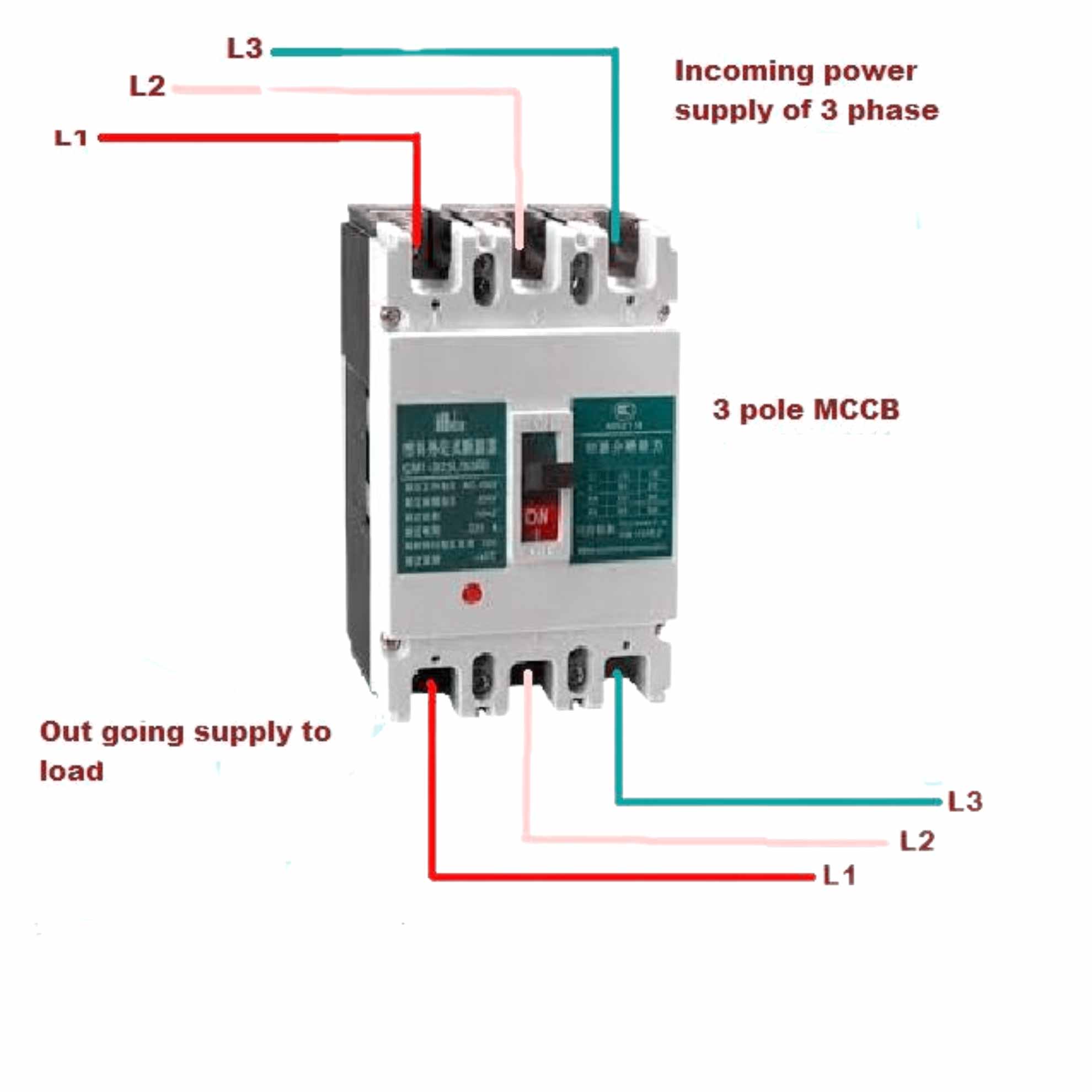 3 Pole Circuit Breaker Wiring Diagram MCB Connection Voltage Lab